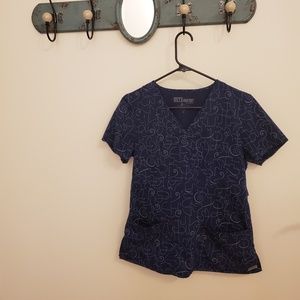 Navy scrub top sz small